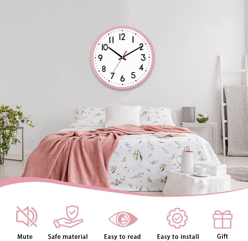 HZDHCLH Wall Clock Silent Wall Clocks Battery Operated 12 Inch Modern Non - Image 2
