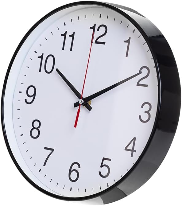 NUOVO 10 Inch Round Wall Clock Silent & Non-Ticking Simple Wall Clock Operated - Image 2