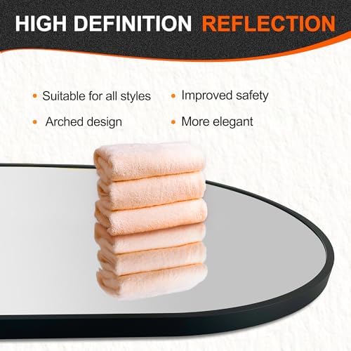 Delma 48x24 Black Oval Bathroom Mirror - Image 5