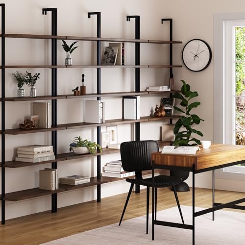Nathan James Theo 6-Shelf Tall Bookcase, Wall Mount Bookshelf - Image 3