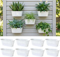 LaLaGreen Modern Wall Planter White Metal Plant Shelf by L%C3%A1L%C3%A1Green