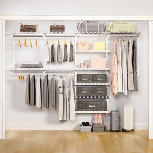 Sturdy Closet Organizer System: 8.7 Ft. Custom Metal Wire Shelving by Vilaxing