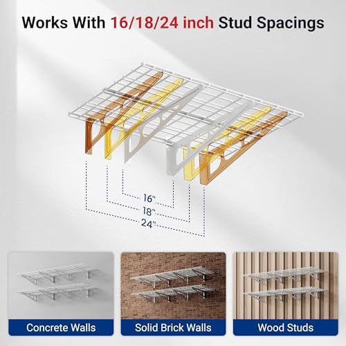 FLEXIMOUNTS 2-Pack 2x6ft Garage Shelving 24-inch-by-72-inch Heavy Duty Wall - Image 5