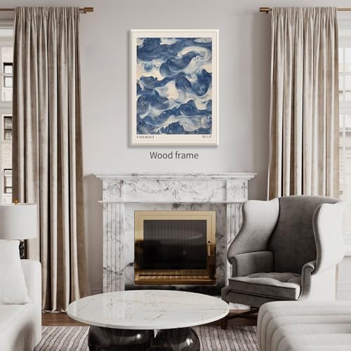 Japanese Blue Waves Wall Art Vintage Oriental Japandi Wabi Sabi Poster 08x10 - Image 6