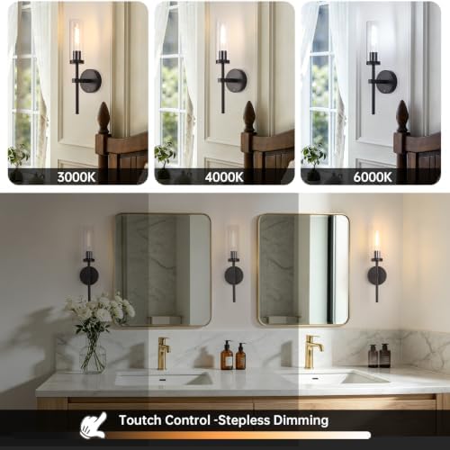 Shenmoyl Battery Operated Wall Sconces Set of 2, Dimmable Wall Lights - Image 3