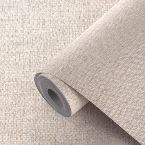 Beige Textured Contact Paper Grasscloth Wallpaper Peel and Stick Linen Self by Akywall