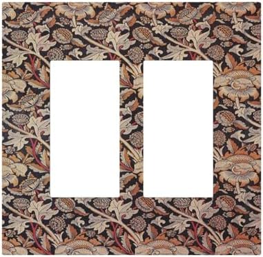 Decorative Outlet Covers Vintage William Morris Floral Plants 2 Gang Double by Lightswitchcovers