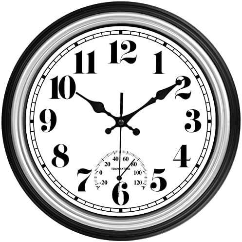 JENLYSTIME 12 Inch Indoor/Outdoor Retro Waterproof Wall Clock by JENLYSTIME