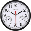 8 Inch White Wall Clock Sweep Silent Wall Clocks by Vigorwise