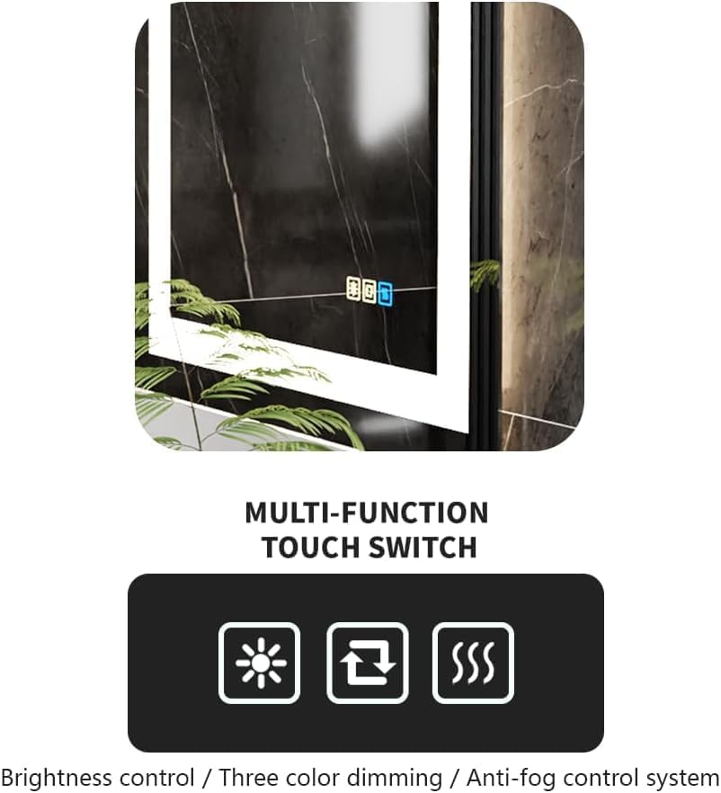 FLJ 28x36 inch Rectangular LED Bathroom Mirror - Image 4