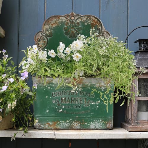 All Chic Metal Wall Planter Outdoor Wall Hanging Planter Rustic Wall Mount - Image 4