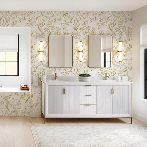 Safiyya Peel and Stick Wallpaper Gold and White Contact Paper 17.3"x393" Floral - Image 7