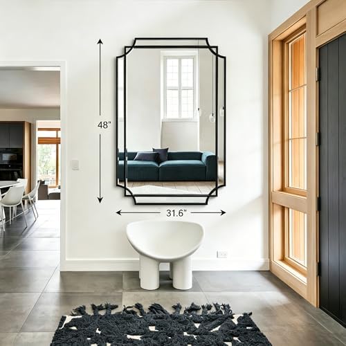 48"x31.6" Large Rectangle Beveled Mirror - Image 5
