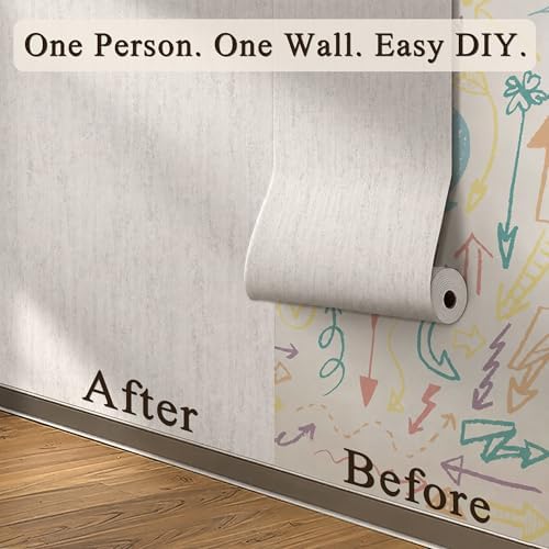 White Gray Travertine Peel and Stick Wallpaper, 47.2 x 394 in - Image 4