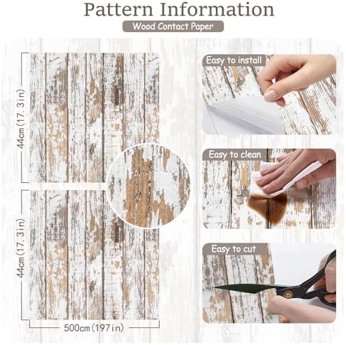 Wood Wallpaper Peel and Stick Shiplap Contact Paper 17.3"×197" - Image 3