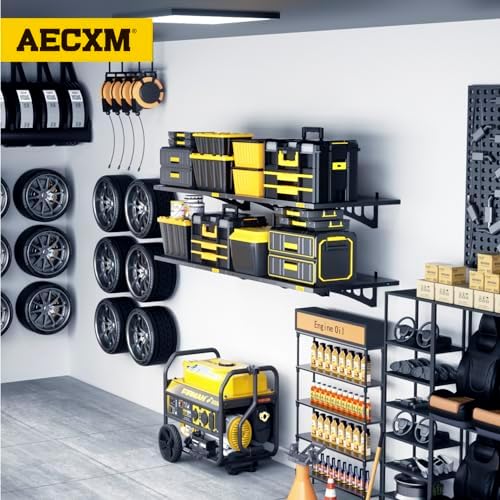 Aecxm 4-Pack 1.64x4ft Adjustable Garage Wall Shelving 1120lbs Load Capacity - Image 2