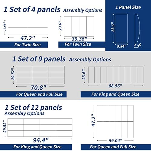 Art3d 9-Pack Peel and Stick Upholstered Headboard, 9.84 x 23.62 in - Image 3