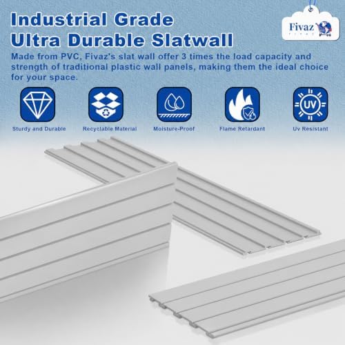 PVC Slatwall Panels, 4 ft x 8 ft Garage Wall Storage Systems - Image 5