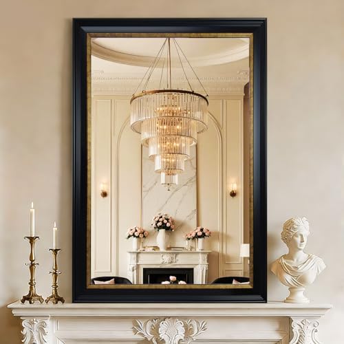 ROLOVE 23x34 Inch Antique Black and Gold Mirror by ROLOVE