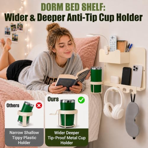 Floating Bedside Wall Shelf, Metal Wall Organizer - Image 4
