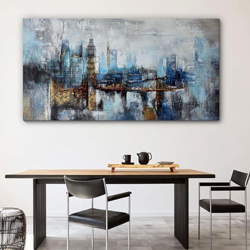 Pogusmavi Large Wall Art for Bedroom Abstract City View Canvas Art Modern Home - Image 6