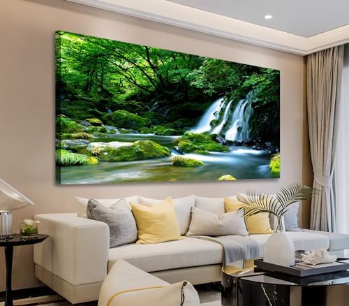 Waterfall Canvas Wall Art Living Room Decoration Large Nature Picture Artwork by arteWOODS