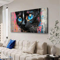 Black Cat Canvas Wall Art Animal Wall Decor Modern Street Art Perfect by HaichuangDecorArt