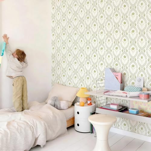 Orainege Peel and Stick Wallpaper Floral Vintage Stick on Wall Paper - Image 6