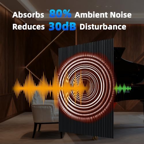 Art3d 94 x 12.6 in, Acoustic Lightweight Slat Wood Wall Panels, Matte Black - Image 7