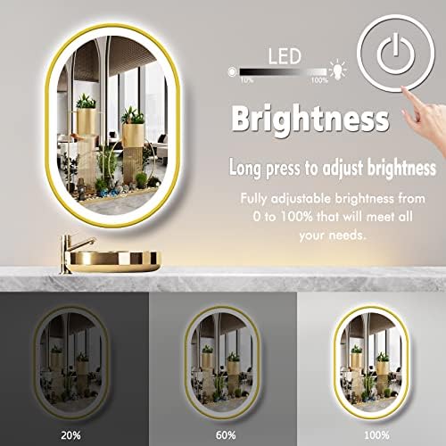 32 X 20 Inch Gold LED Oval Mirror - Image 2