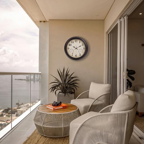 45MinST 13 Inch Red-Brown Vintage Waterproof Wall Clock - Image 5