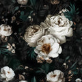 Laatse Dark Black Floral Wallpaper Peel and Stick 17.5" × 393" by Laatse