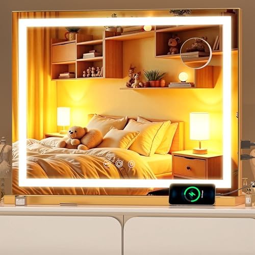Vanity Mirror with Lights, Dimmable 3 Modes, Memory Function, Smart Touch by BatusoMirrors
