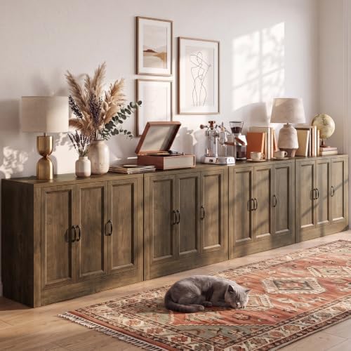 156" Modular Buffet Sideboard Cabinet Set of 4, Extra Long Storage Cabinet - Image 6