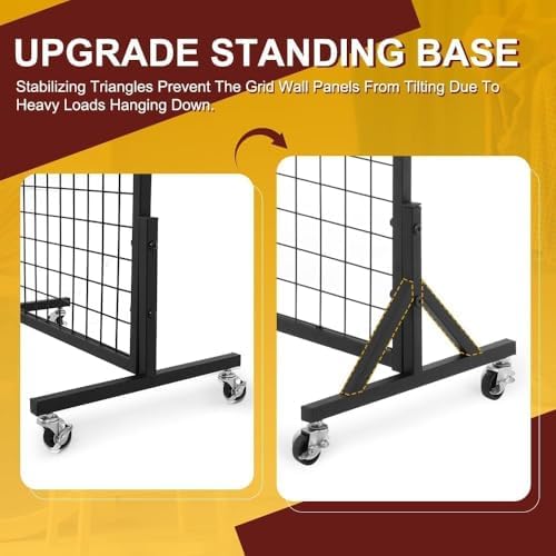 2 Packs 3' x 6' Grid Wall Panels Standing Wire Grid, Sturdy Display Rack - Image 5