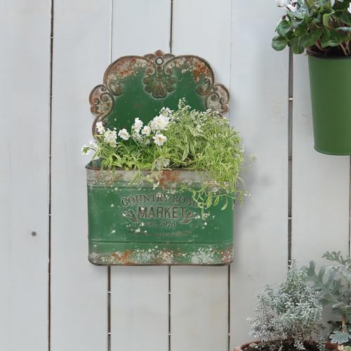 All Chic Metal Wall Planter Outdoor Wall Hanging Planter Rustic Wall Mount - Image 5