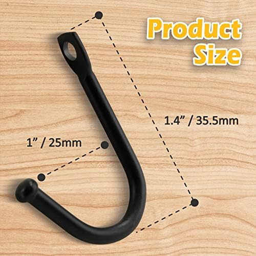 Bonsicoky 20 Pcs Black Single Prong Wrought Iron Hooks - Image 2