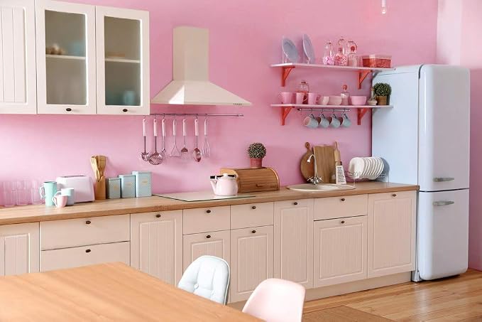 118"x17.7" Pink Peel and Stick Wallpaper Solid Color Contact Paper - Image 7