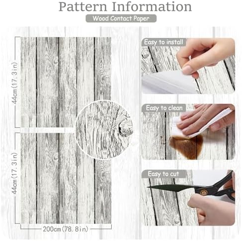 Wood Wallpaper Peel and Stick Shiplap Contact Paper 17.3" × 78.8" - Image 3