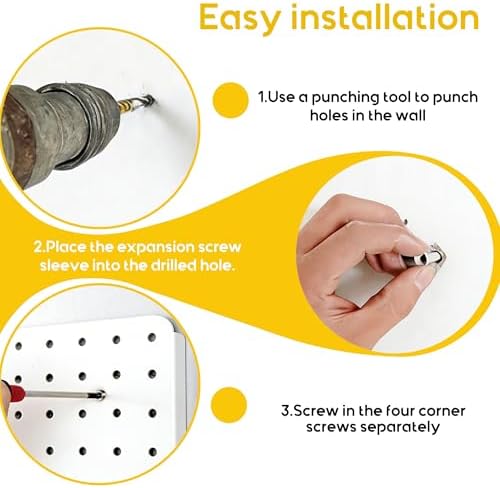 Pegboard Organizer Kit, 6 Pack 14.76x10.82 in Metal Panels - Image 6