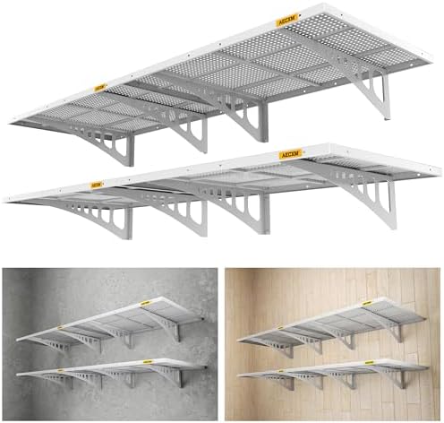 Aecxm 4-pack 2x3ft Adjustable Garage Wall Shelving 1120lbs Load Capacity Heavy by AECXM