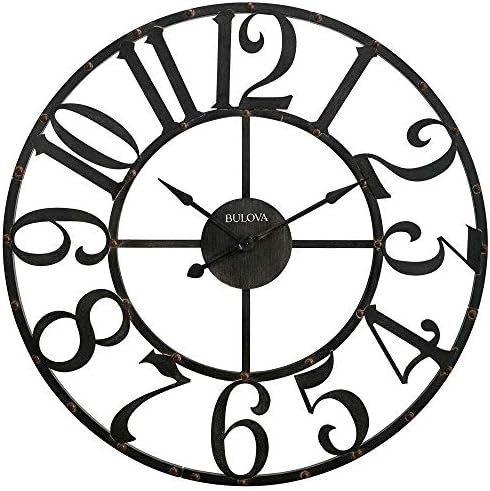 Bulova C4821 Oversize Gabriel Wall Clock, Rustic Brown by BulovaCorporation