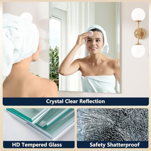 22" x 30" Beveled Edge Frameless Rectangle Mirror - Image 3
