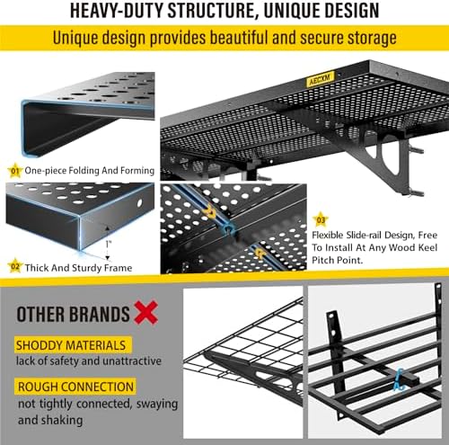 Aecxm 2-Pack 1.64x4ft Adjustable Garage Wall Shelving 560lbs Load Capacity - Image 4