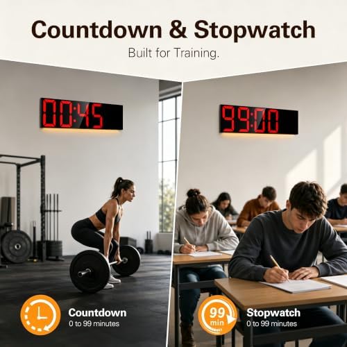 JALL 30" Extra Large Digital Wall Clock, Giant LED Display - Image 4