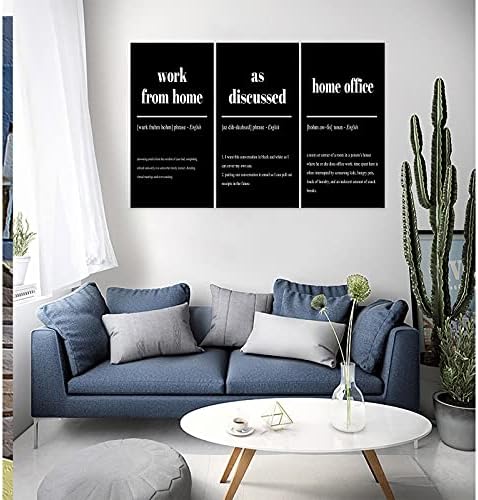 3 Piece Inspirational Canvas Wall Art, Quote "Work From Home - Image 2