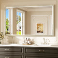 Keonjinn 60" x 36" Large Brushed Nickel Bathroom Mirror, Aluminum Alloy by Keonjinn