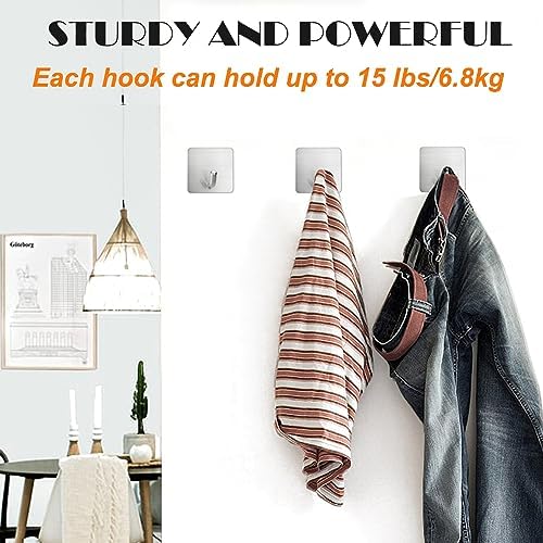 FOTYRIG Heavy Duty Adhesive Towel Hooks Stick on Towel Hanger Wall Holder - Image 3