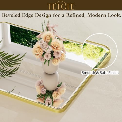 TETOTE Brushed Gold Vanity Mirror - Image 4