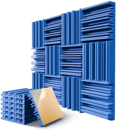 12 Pack Acoustic Foam Panels for Walls, Self-Adhesive Soundproofing Padding by LIGHTDESIRE